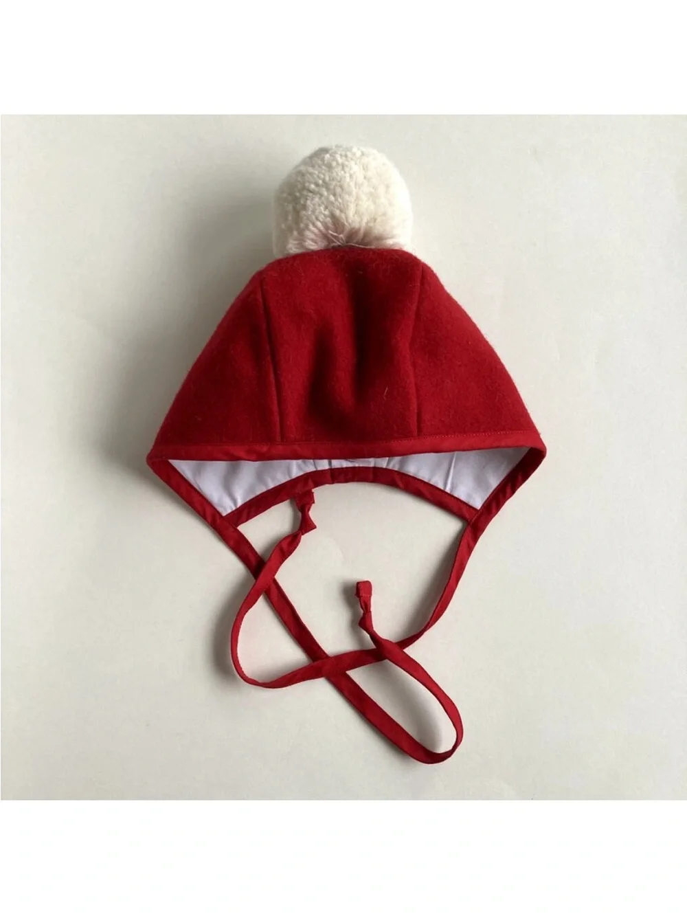Briar Baby Father Christmas Pom Bonnet - Wool - Red White - 18-24M
